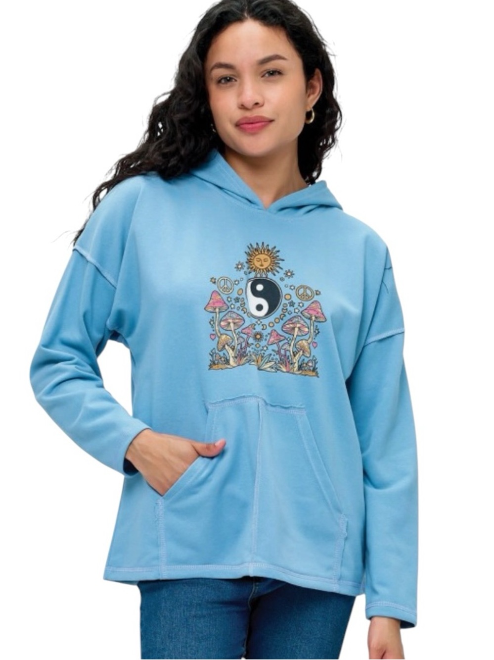 714:  YAK & YETI NWT YING YANG HOODIE SKY (YY) 25652